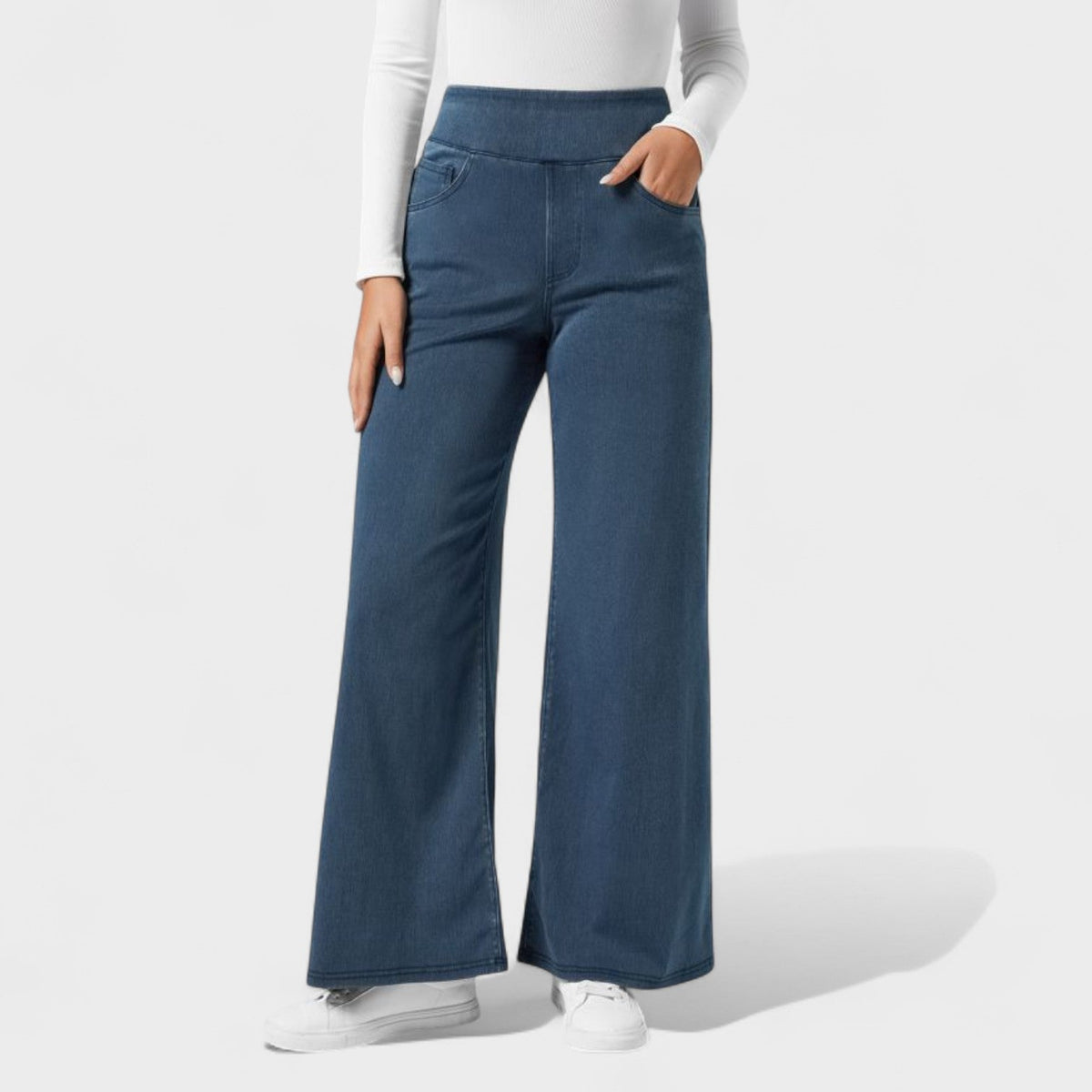 Pantalones de mezclilla de corte ancho