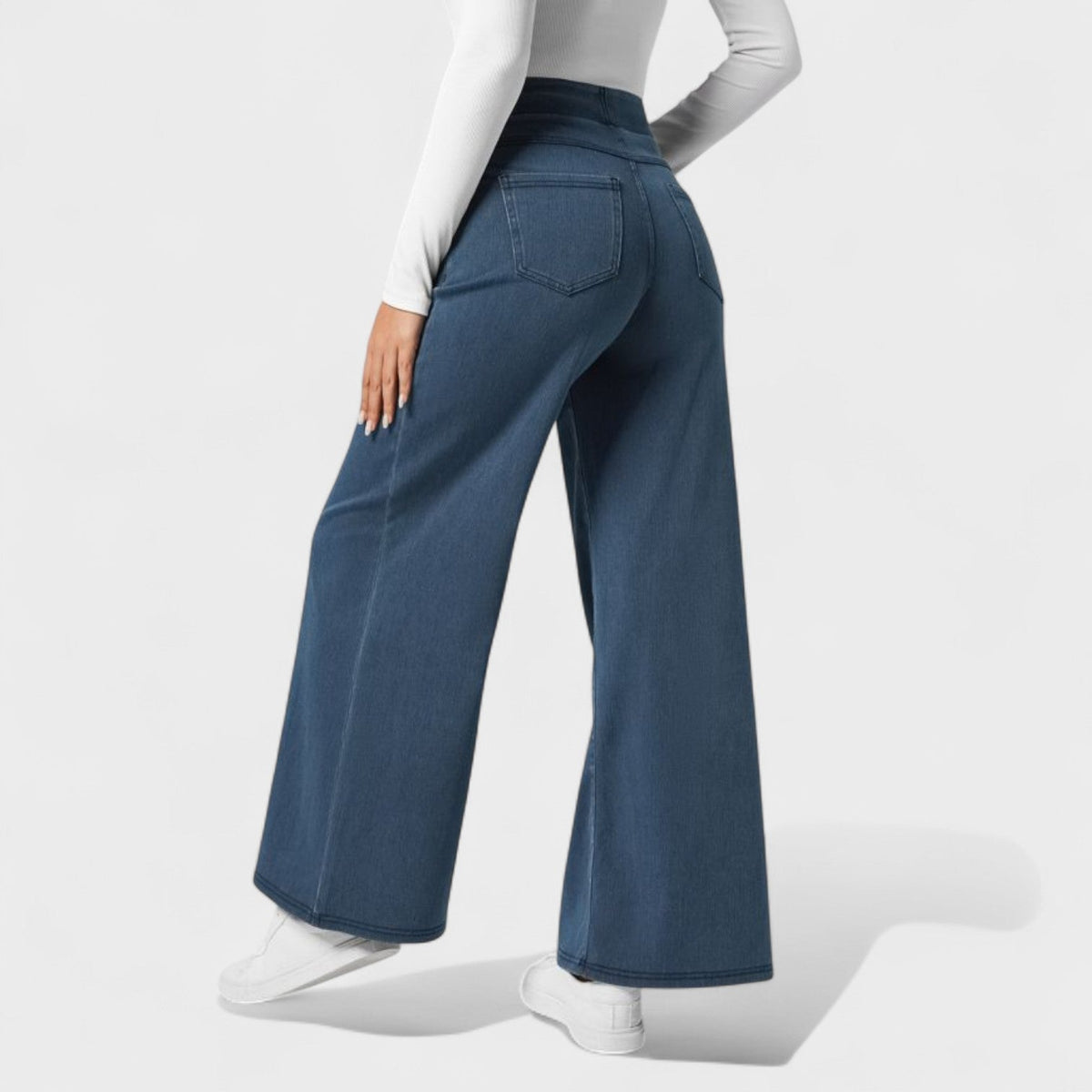 Pantalones de mezclilla de corte ancho