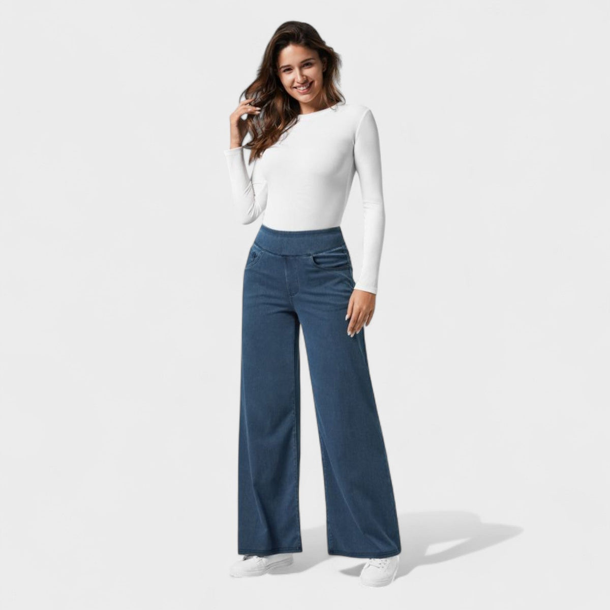 Pantalones de mezclilla de corte ancho