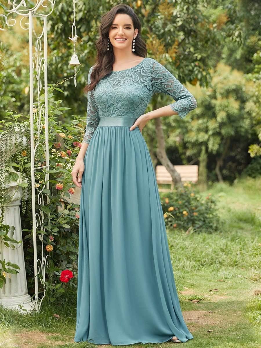 Vestido maxi con encaje
