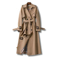 Trench Coat Largo Mujer Cinturón Forro Cuadros