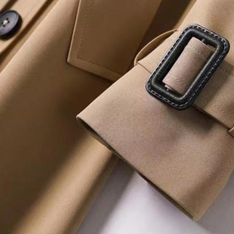 Trench Coat Largo Mujer Cinturón Forro Cuadros