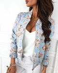 Bomber Estampado Floral Mujer Cremallera