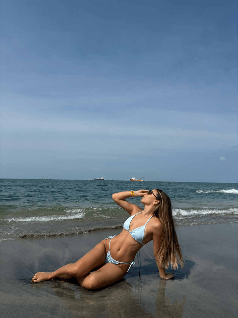 Bikini Triángulos - Baby blue