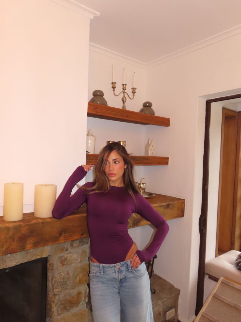 Body cuello cerrado  - Berenjena