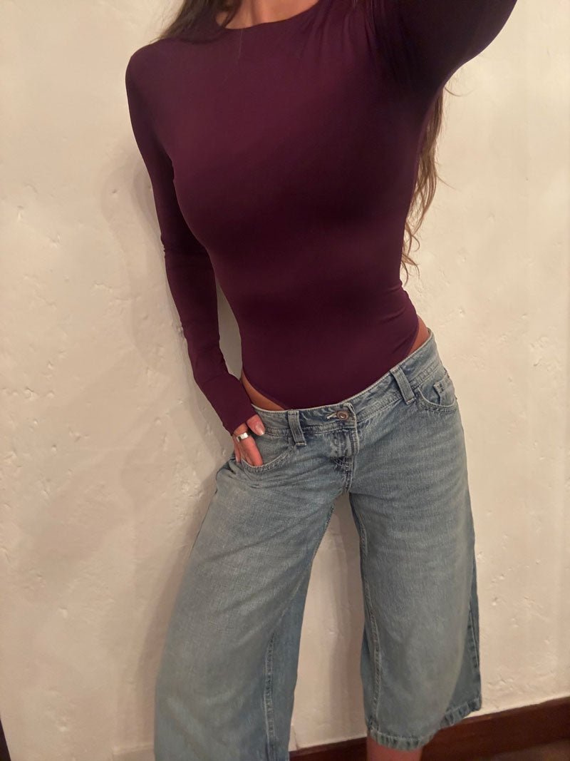 Body cuello cerrado  - Berenjena