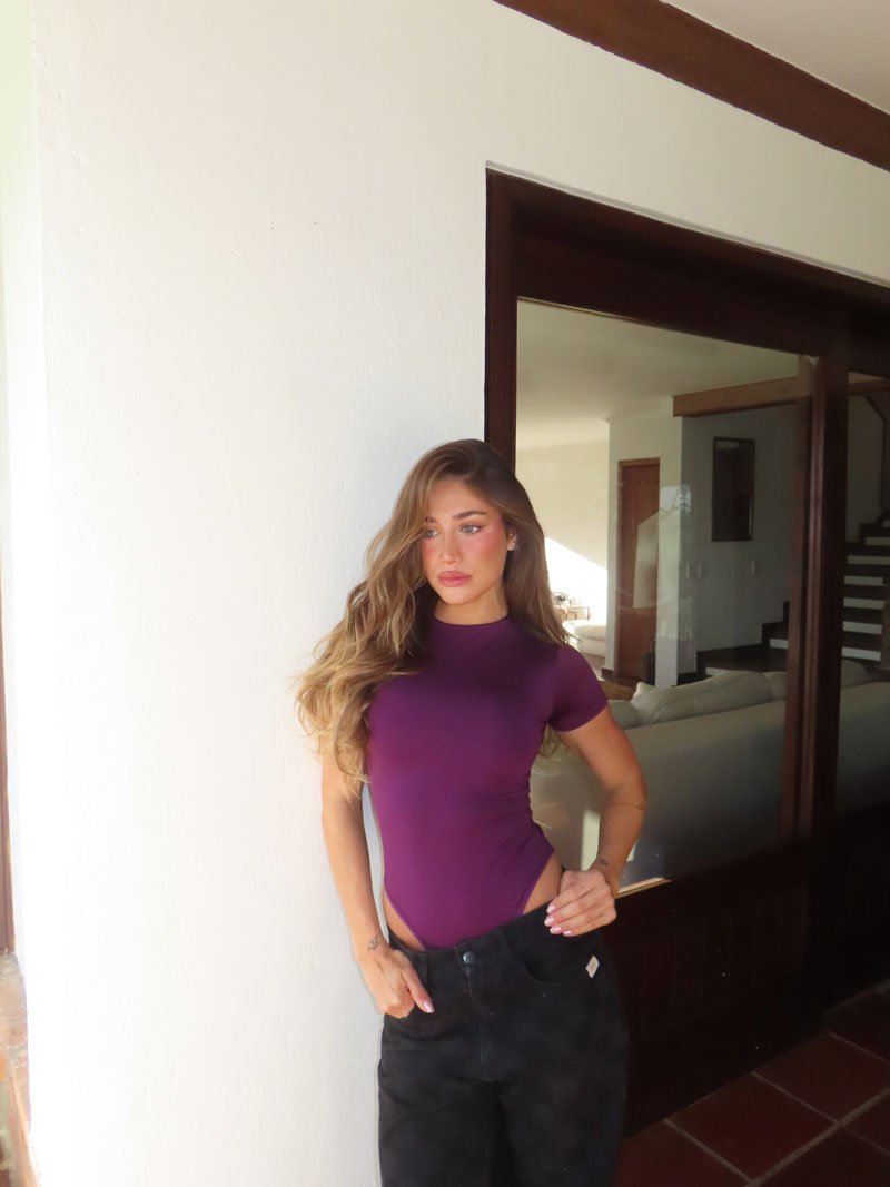 Body en Lycra - Berenjena