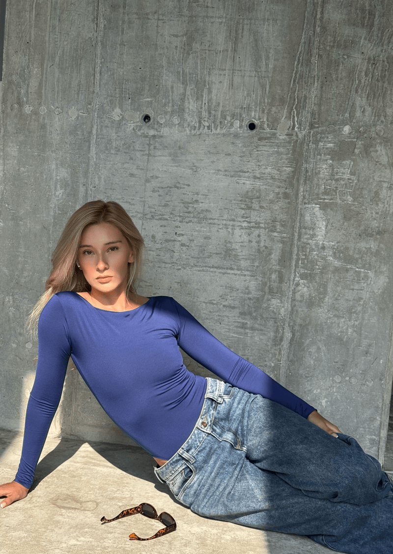 Body manga larga - Azul navy