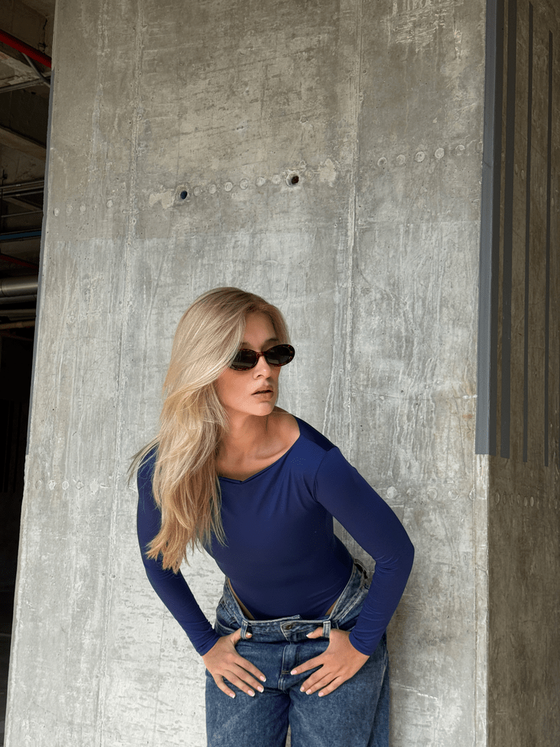 Body manga larga - Azul navy