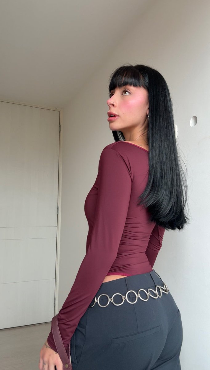 Body manga larga   - Burgundy