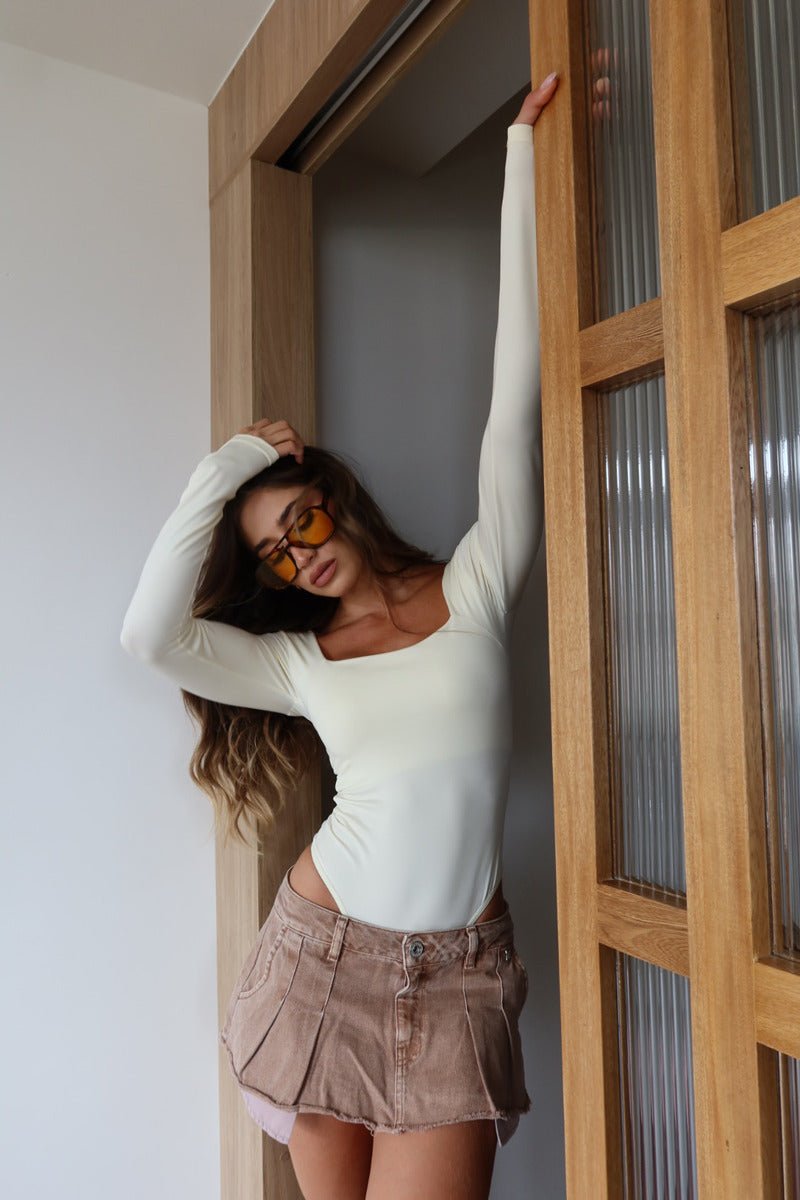 Body manga larga Milano - Butter yellow