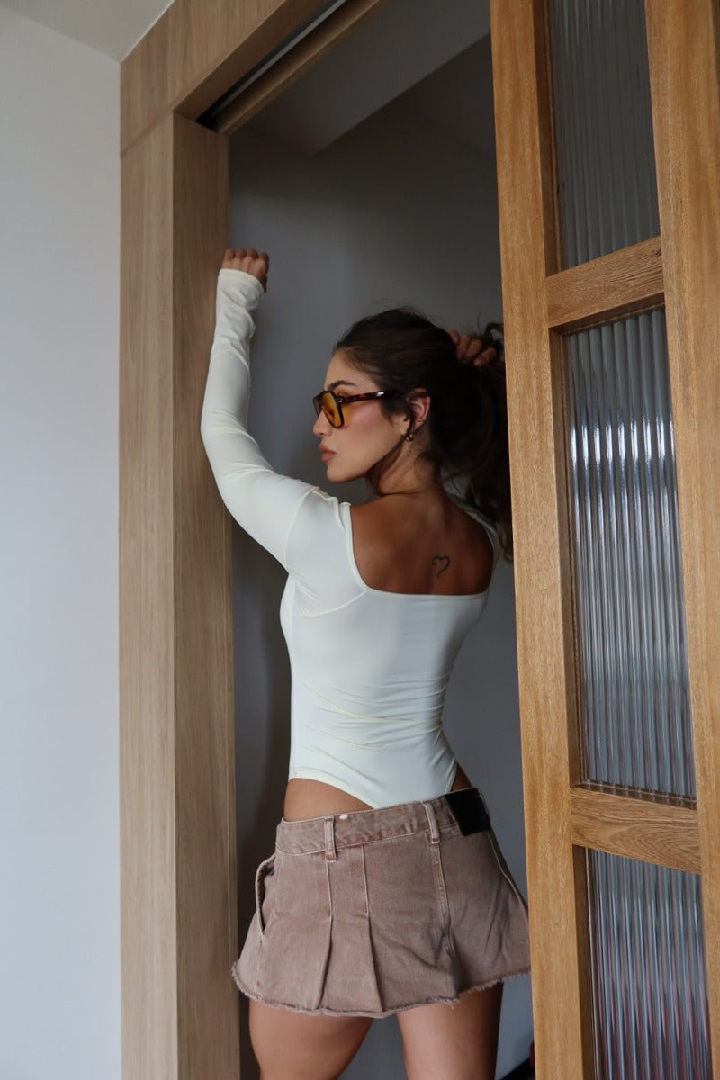 Body manga larga Milano - Butter yellow