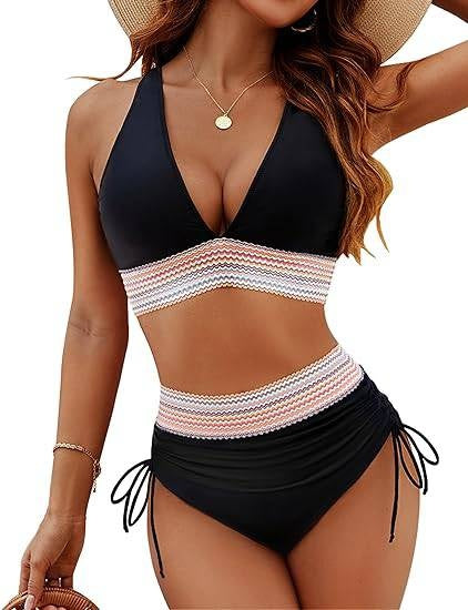 Bikini de Cintura Alta Mujer Push Up Halter