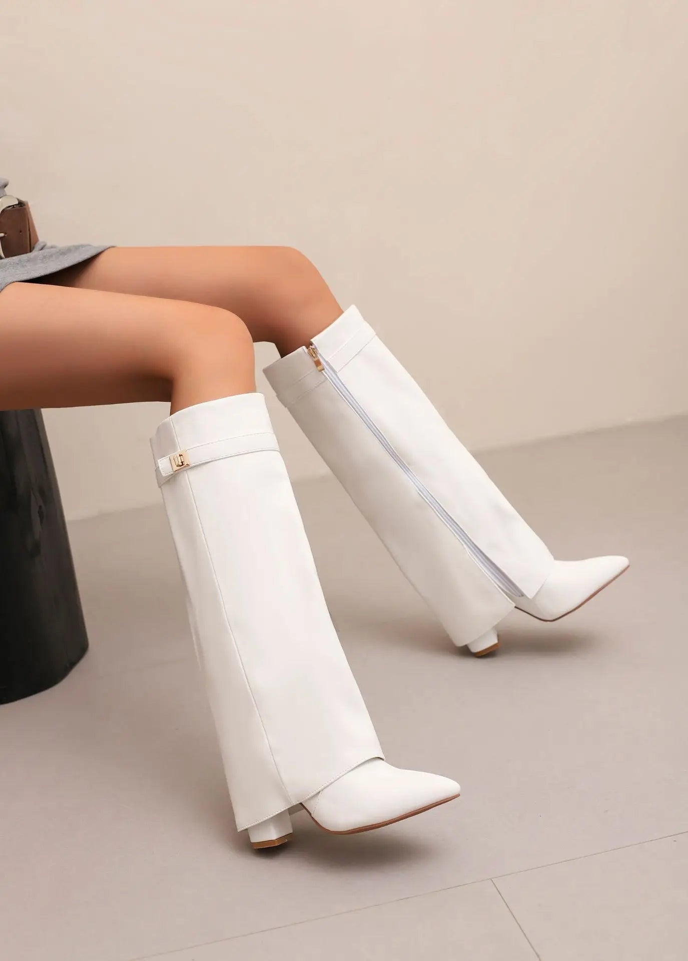 Botas Altas de Ante Mujer Caña Alta Hebilla