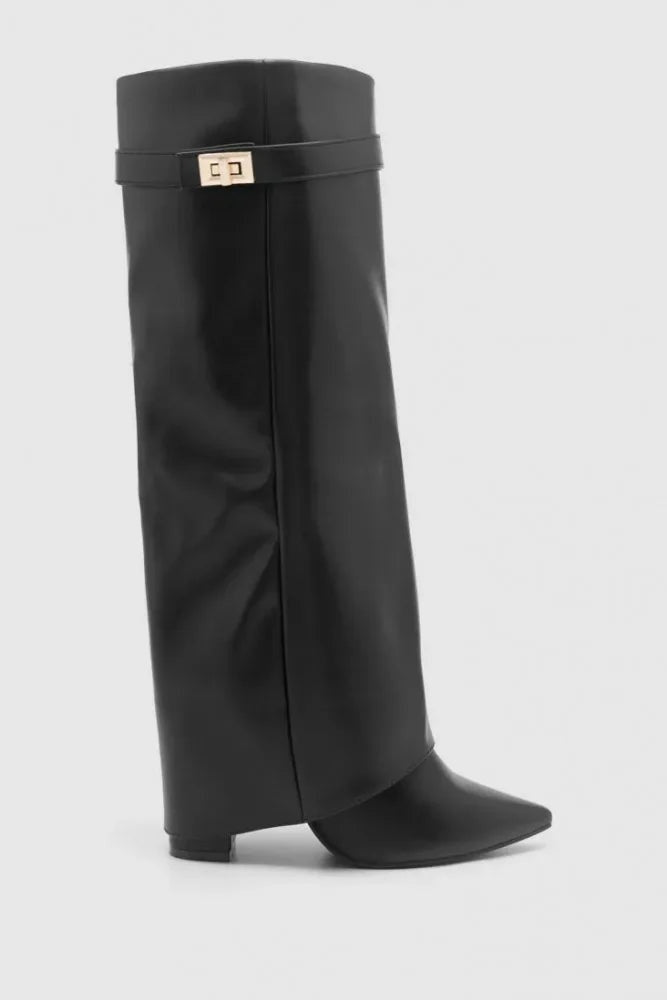 Botas Altas de Ante Mujer Caña Alta Hebilla