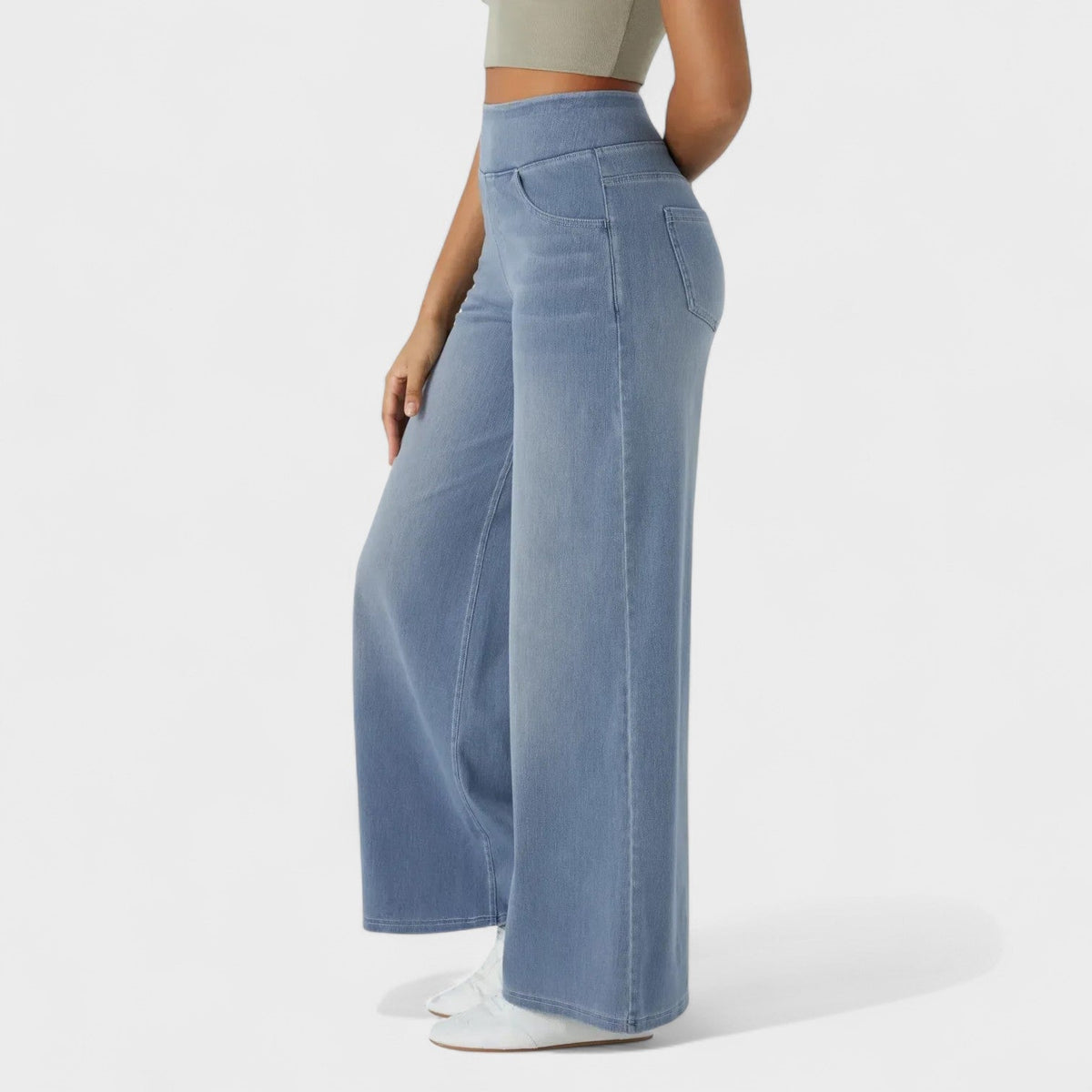 Pantalones de mezclilla de corte ancho