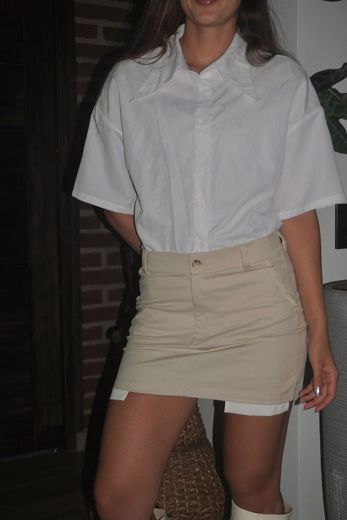 Mini falda  - Beige