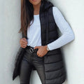 Gilet Largo Acolchado con Capucha Mujer Sin Mangas