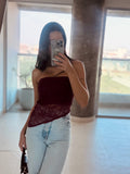 Strapless Encaje  - Vino