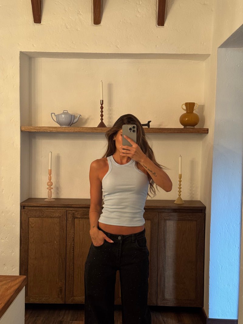 Tank Top Esqueleto - Baby Blue