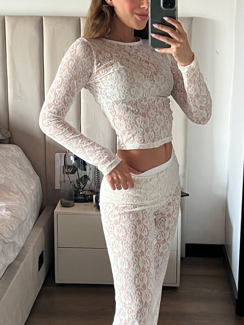 Top en Encaje Lace - Marfil